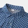 Men's Summer Leisure Vacation Printed Cotton Linen Top Polka Dot Print Lapel Short Sleeve Shirt