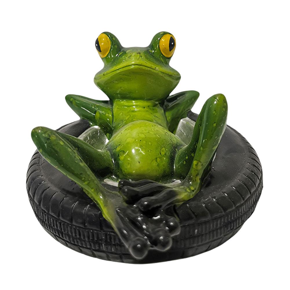 

Resin Garden Ornaments Frog Statue Water Floating with Frog Ornament Lovely Frog Figurine Statues for Outdoor Pond Poolside