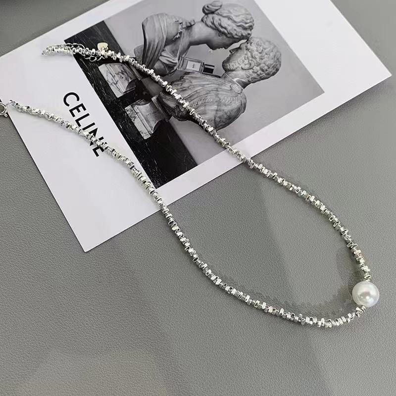 Freshwater Pearls, Irregular Broken Silver, Lulu Tong Necklace, Natural Pearls, Light Luxury, Niche Necklaces, Collarbone Chains, Jewelry