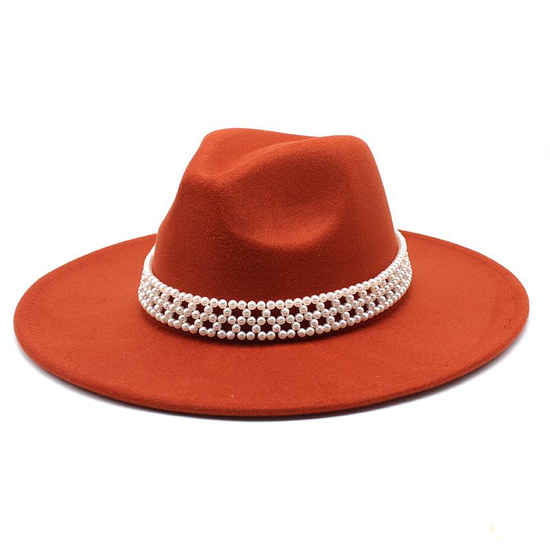 Hepburn Woolen Jazz Top Hat For Men And Women Casual 9.5Cm Big Edge Jazz Hat Felt Hat