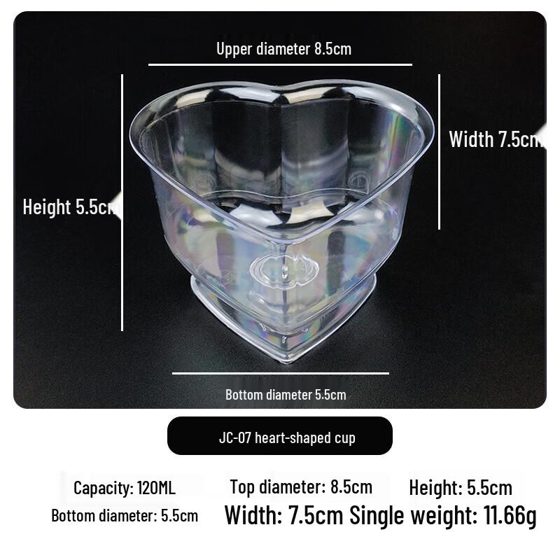 Disposable Heart-Shaped Dessert Cups with Spoons