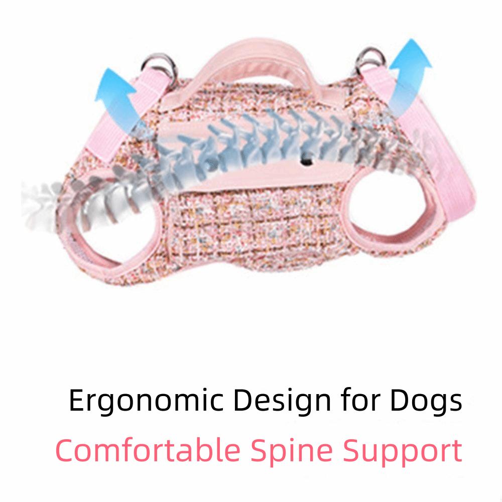 Stylish Pet Traction Backpack Elegant Dogs Going Out Bag Adjustable Cat Carrier Bag  Travel