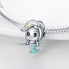Mermaid Little Girl Pendant Charm Beads Fit Original 3Mmcopper Bracelet Necklace Diy Fine Jewellery Gift