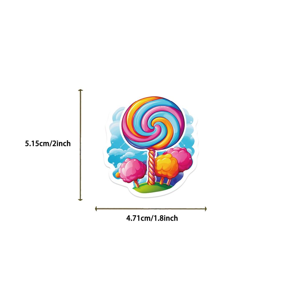 50Pcs Cute Colorful Candy Cartoon Stickers Scrapbooking Notebook Water Bottle Laptop Luggage Skateboard Car Sticker Toy Gift