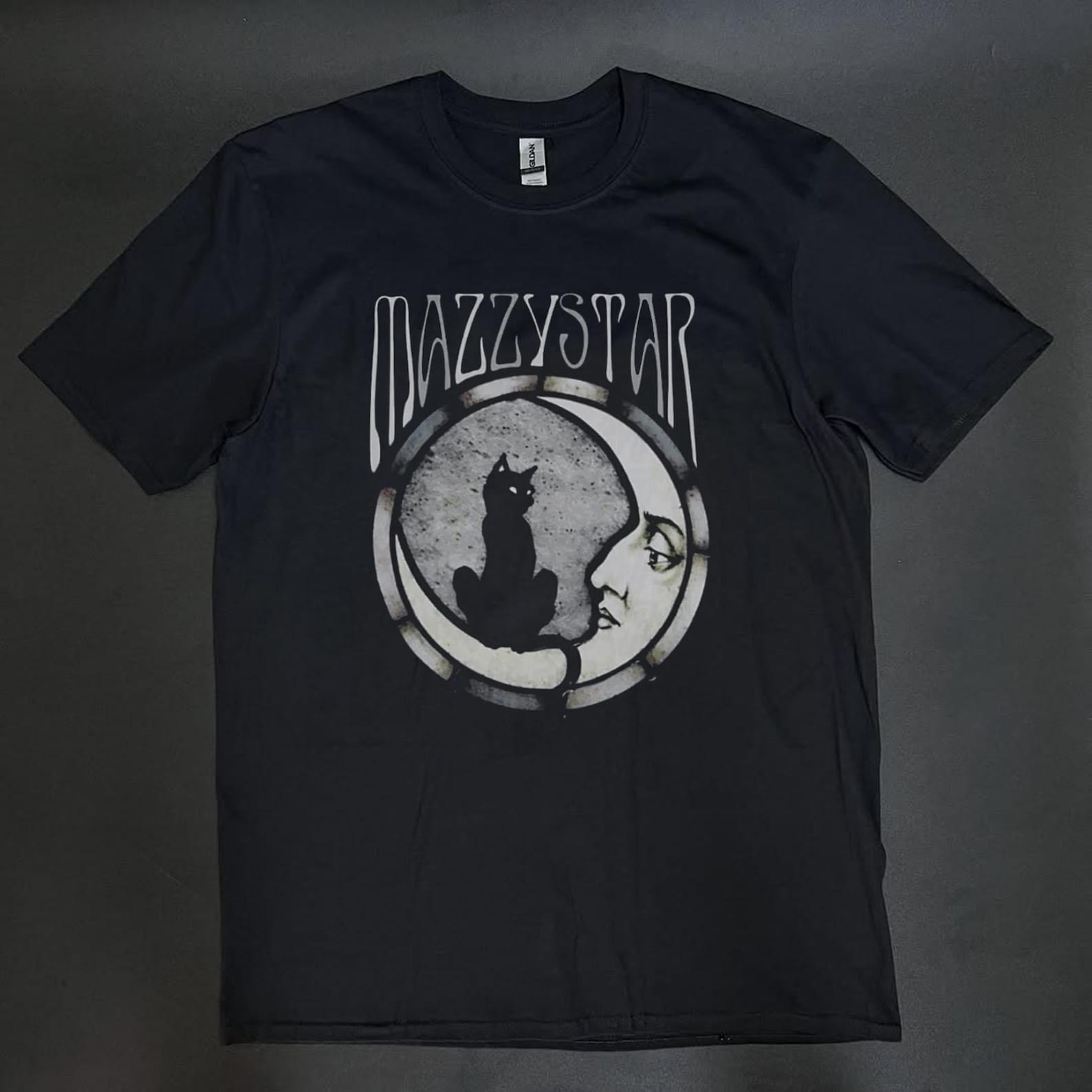 Mazzy Star Moon Cat T-Shirt, 90s Retro Band Tee, Unisex Cotton Shirt 2XL