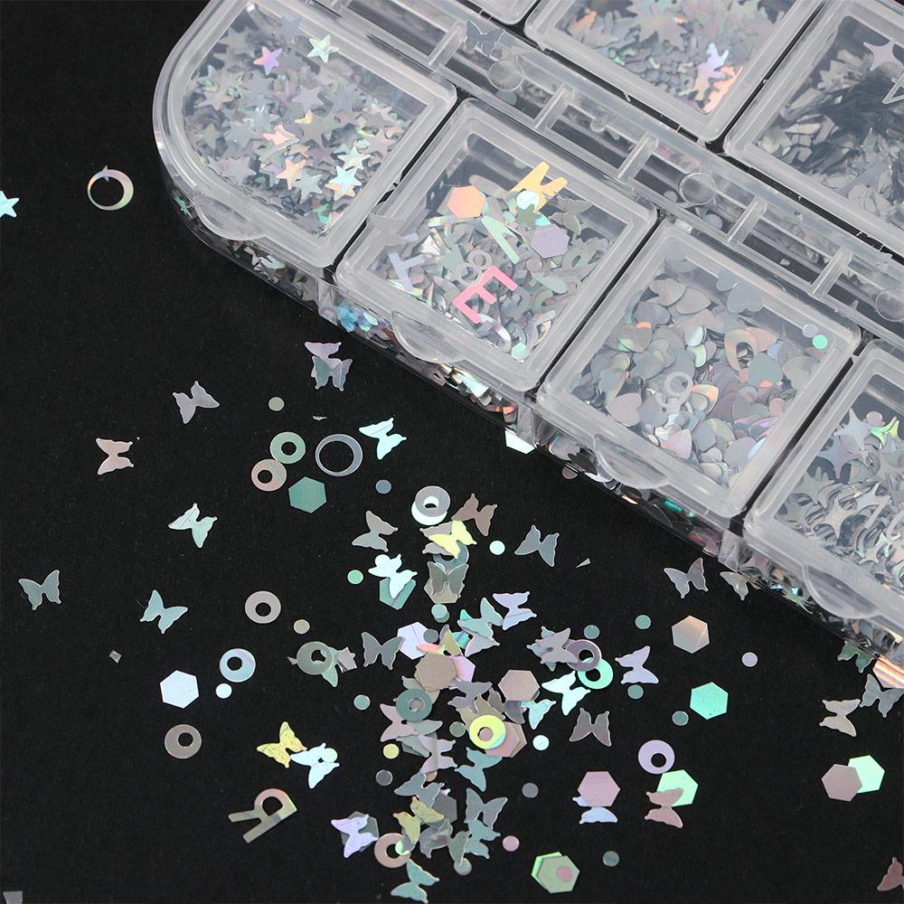 

DIY Nail Art Nail Glitter Flakes Holographic Nail Sequins Manicure Accessories Nail Art Decoration різнокольоровий