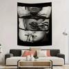 Black and White Collage Woman Tapestry, Grunge Aesthetic Wall Hanging, Polyester Fabric Art for Bedroom Decor