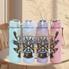 1PC Crossed Shotgun Western Skull Retro Print 750ml Portable Sports Water Bottle Leakproof Gym Outdoor Travel Drink Cup