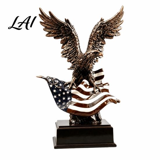 Strength Symbol for Reception Desk 250th Anniversary USA Eagle Statue Patriotic Resin Bald Figurine Independence Day Gift 1776–2026 250