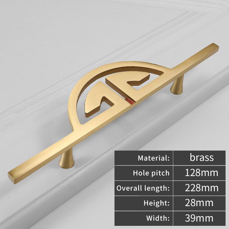 Semicircular Furniture Cabinet Pair Mounted Door Handles High-Grade Brass Pull Wardrobes Cabinets Standing Cabinet Doors