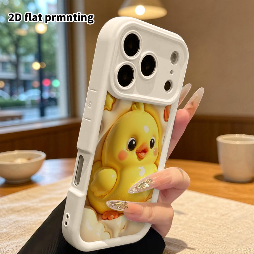 Phone Case: 2D Flat Design, Suitable for iPhone 18 17 16 15 14 13 Pro Protective Case, Little Yellow Chick, Perfect Christmas and Halloween Holiday Gi