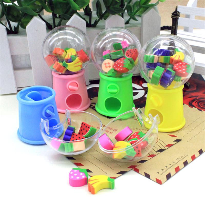 

Kawaii Candy Color Funny Creative Fruit Modeling Capsule Toys Machine Cartoon Eraser Kids Student Toy Gift Candy Candy 3set