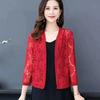 Cardigan estivo da donna taglie forti, sottile, a mezza manica, elegante, in pizzo e maglia, all'uncinetto, blusas, top e outwear