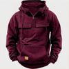 Hoodies Solide Warme Fleece Halbreißverschluss Herren Kapuzenjacken Sweatshirts Mehrere Taschen Dicke Outdoor Polar Übergröße