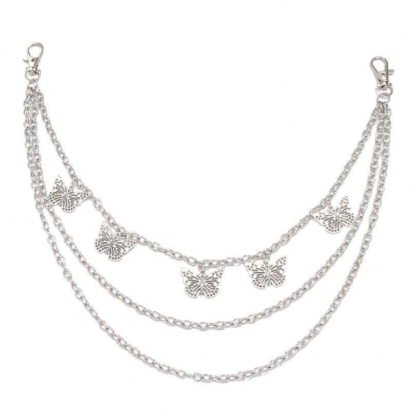 

Multilayer Butterfly Pendant Waist Chain for Women Trousers Chain Waist Decorative Chain Waist Wallet Chain Cool Decors 1