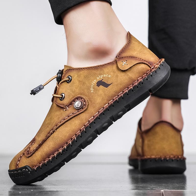 Летняя удобная обувь Мужская замшевая кожаная обувь Модные мужские кроссовки Повседневная — фото 5