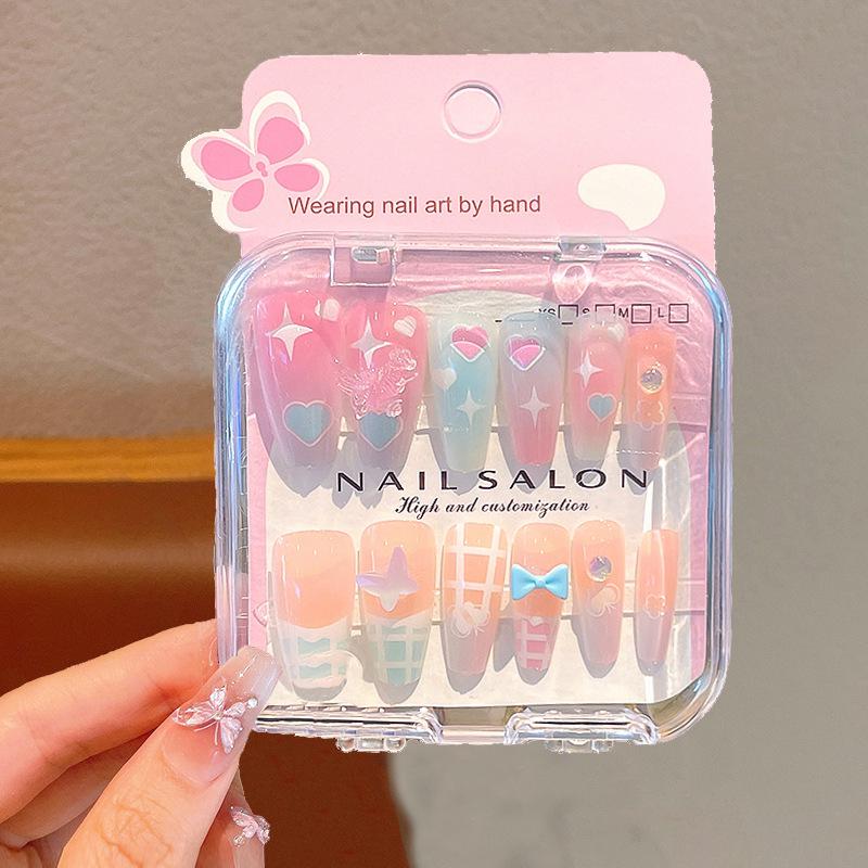 Cartoon Children's Wearable Nail Art Patches - Sweet and Cool Styled False Nails for a High-End Manicure