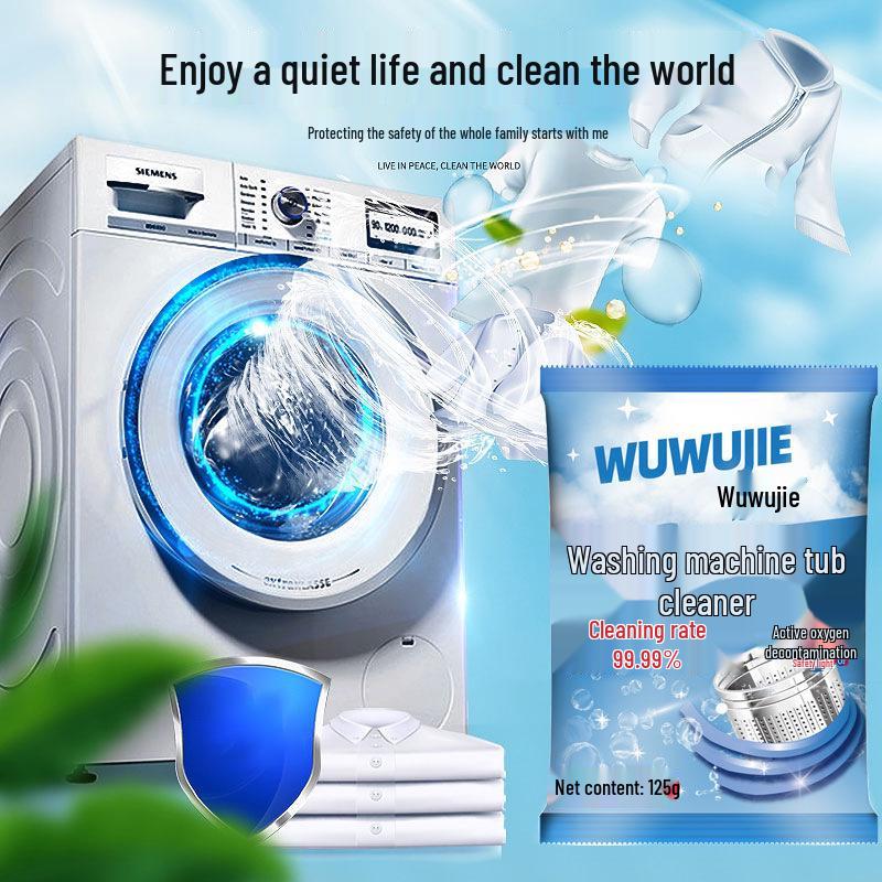 Washing Machine Descaling Cleaner 125g - Active Oxygen for Deep Cleaning and Stain Removal