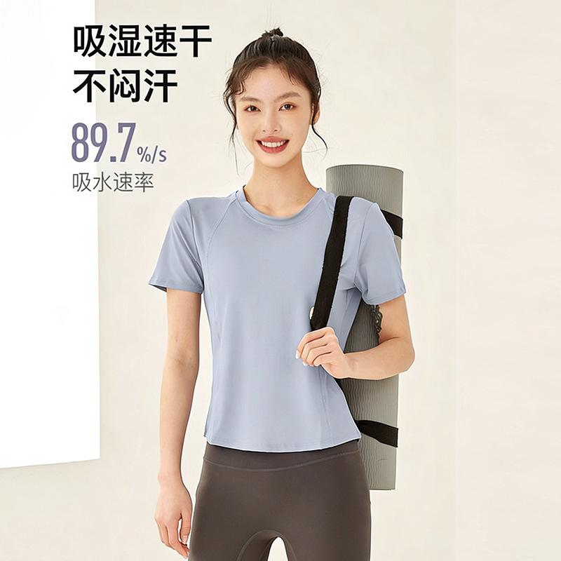 Tennis suit women's short-sleeved training clothes outdoor running quick-drying clothes thin badminton T-shirt fitness clothes