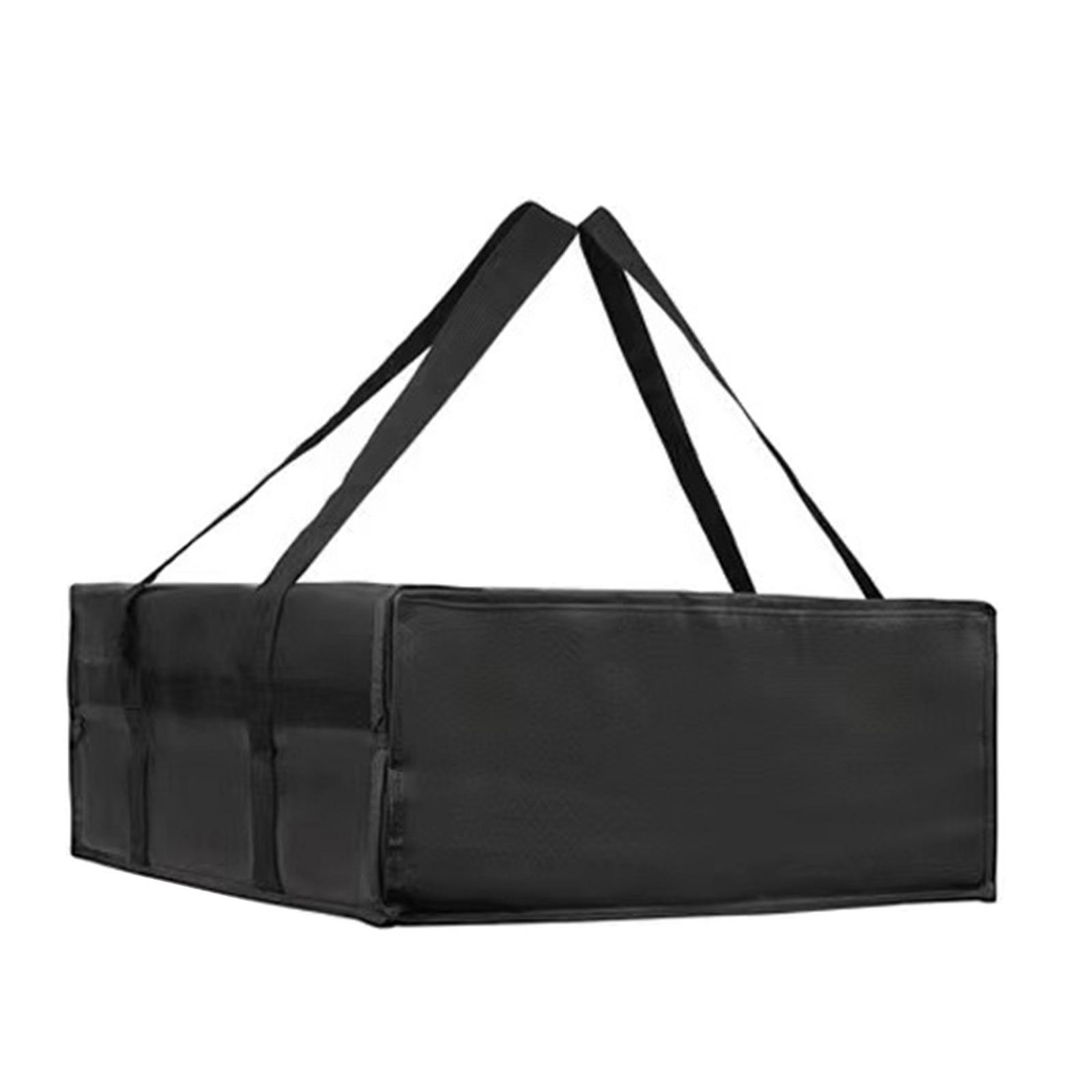 

Изотермическая сумка с ручкой Водонепроницаемая сумка для доставки пиццы из нетканого материала Портативный подогреватель пищи для пикников на открытом воздухе чёрный