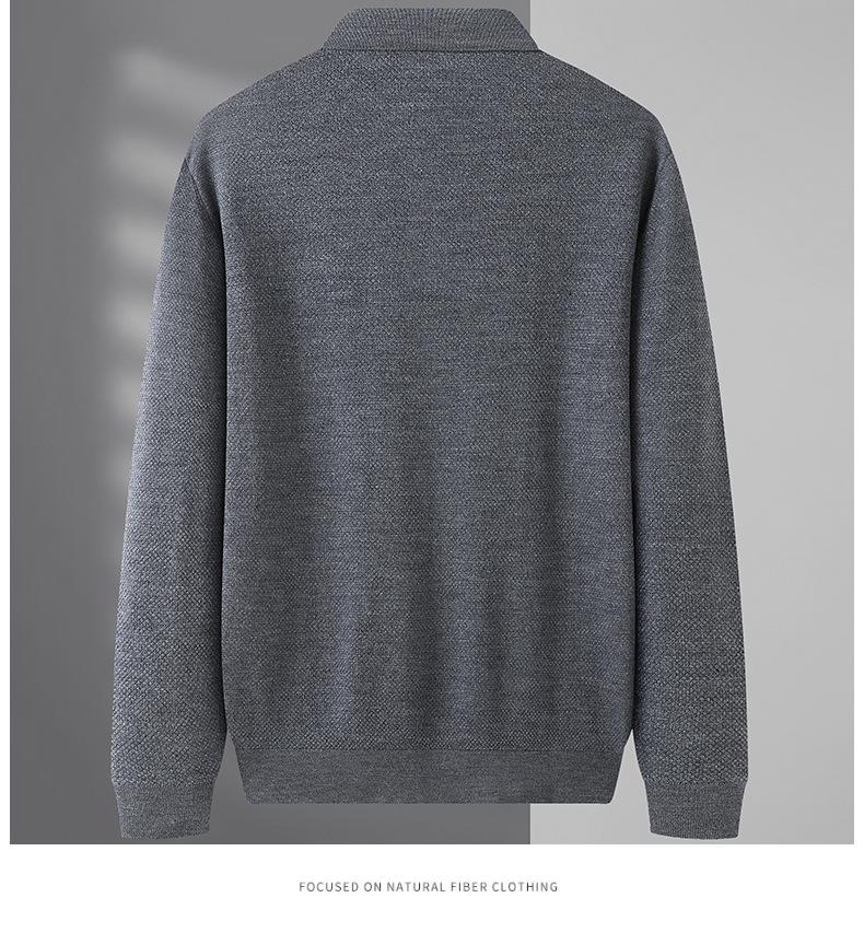 Men's Plus Size Warm Lapel Knit Wool Sweater for Autumn 2026