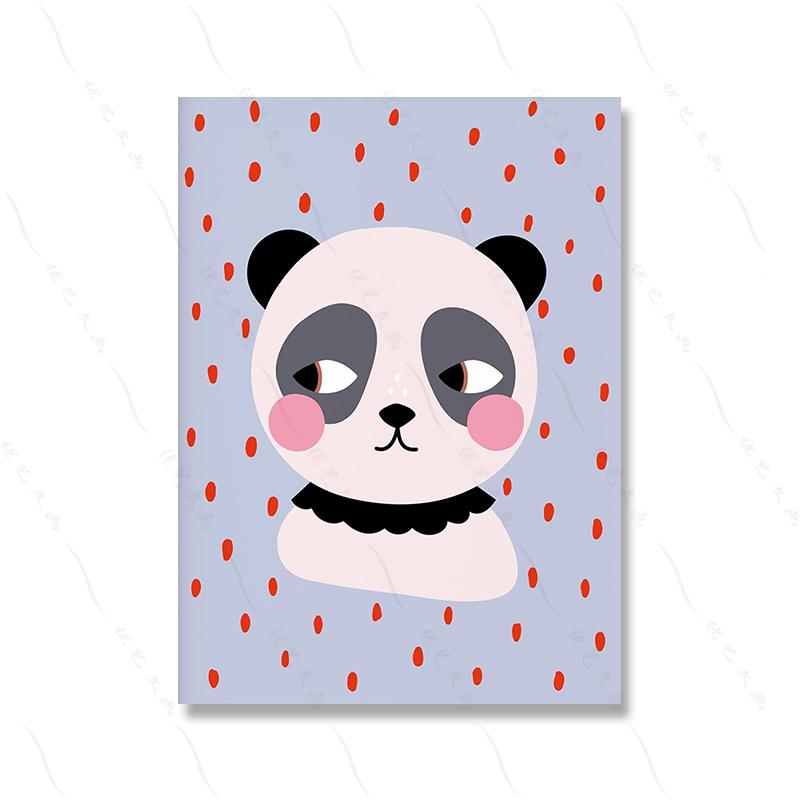 Funny Panda Mouse Tiger Sheep Dog Pear Apple Poster Animal Nursery Prints Canvas Painting Wall Art Pictures for Kids Room Decor