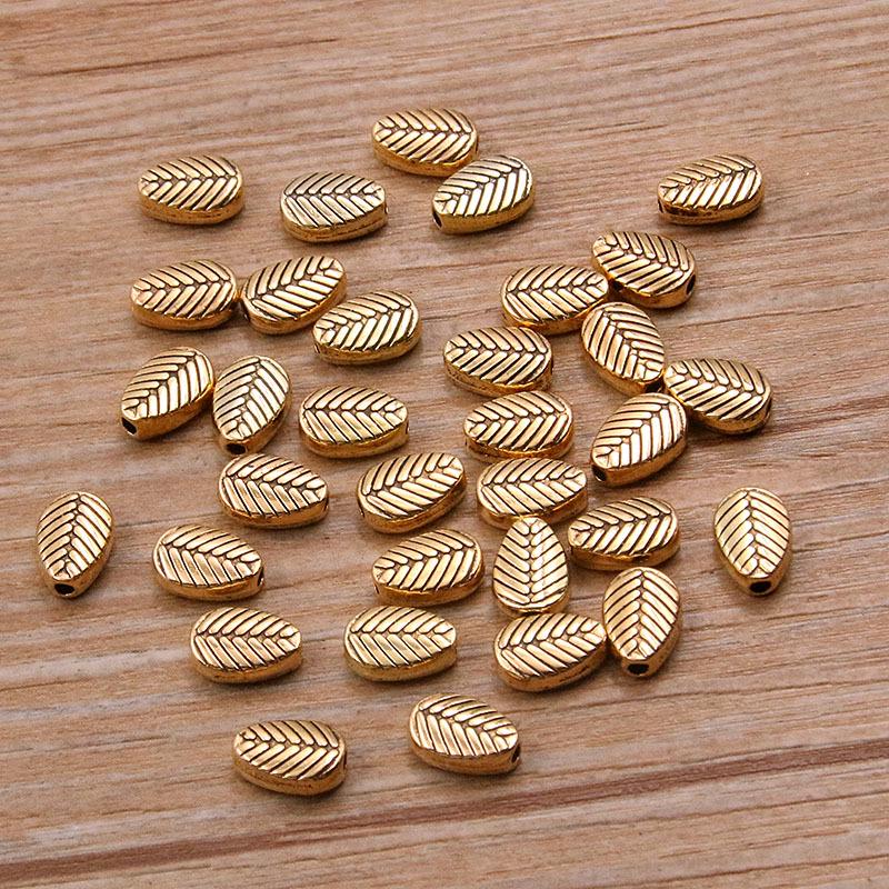 Double-Sided Leaf Plant Beads: 2 Colors & Styles for DIY Necklaces & Bracelets