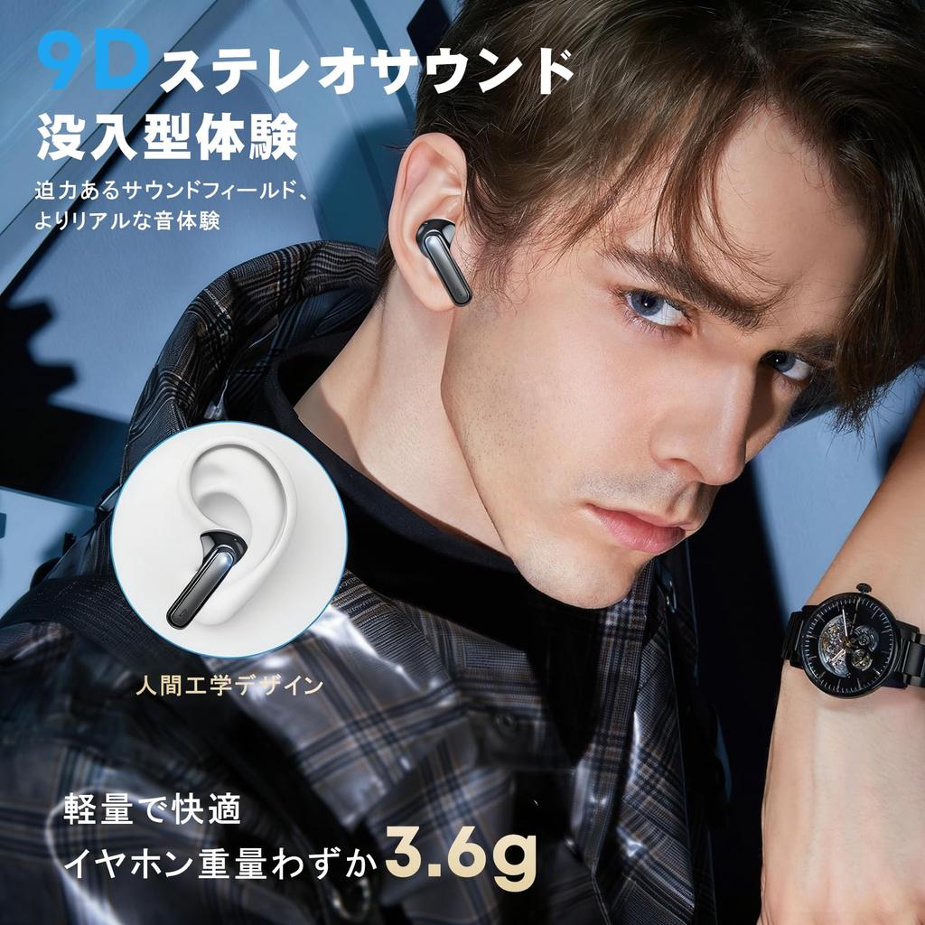 Wireless 2026 Latest Bluetooth 50 Hours LED Digital ENC Noise Cancelling Sports Headphone Headset Black Earphones, 5.3 Hi-Fi Stereo, Playback,
