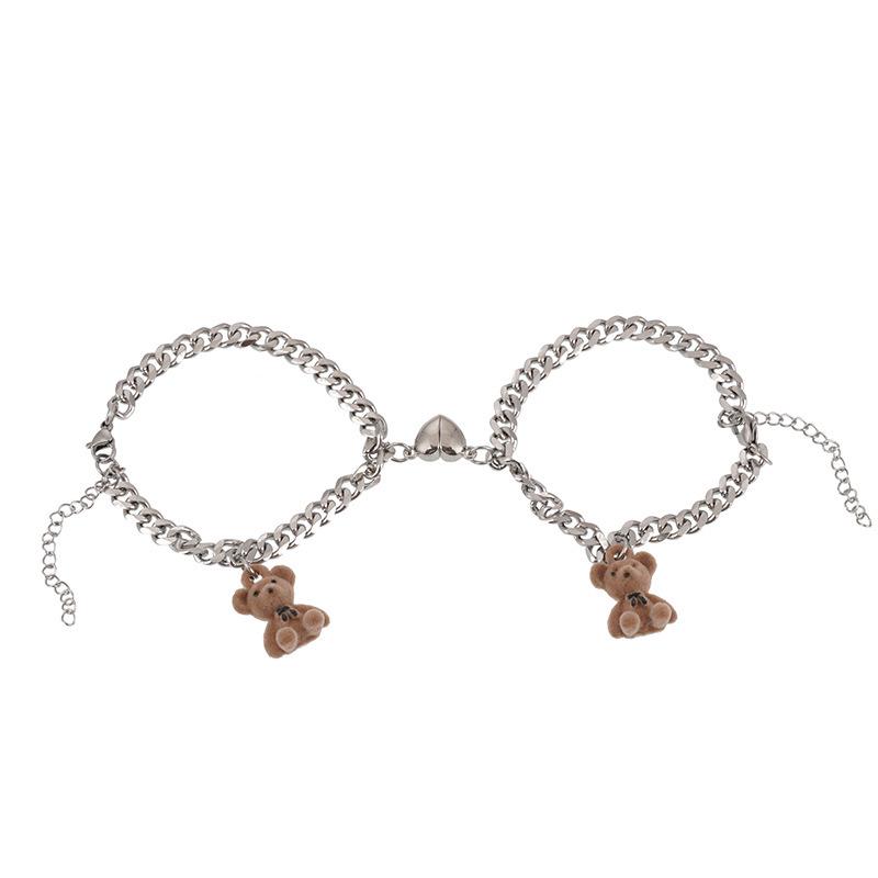

Подвеска «Маленький медвежонок» Магнитный браслет для пары с сердцем - Европейский и американский стиль