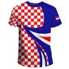 Croatian Flag Printed T-shirt Men's Crewneck Comfortable Summer Oversized 6XL Graphic Tees Men T Shirts High Quality Clothes