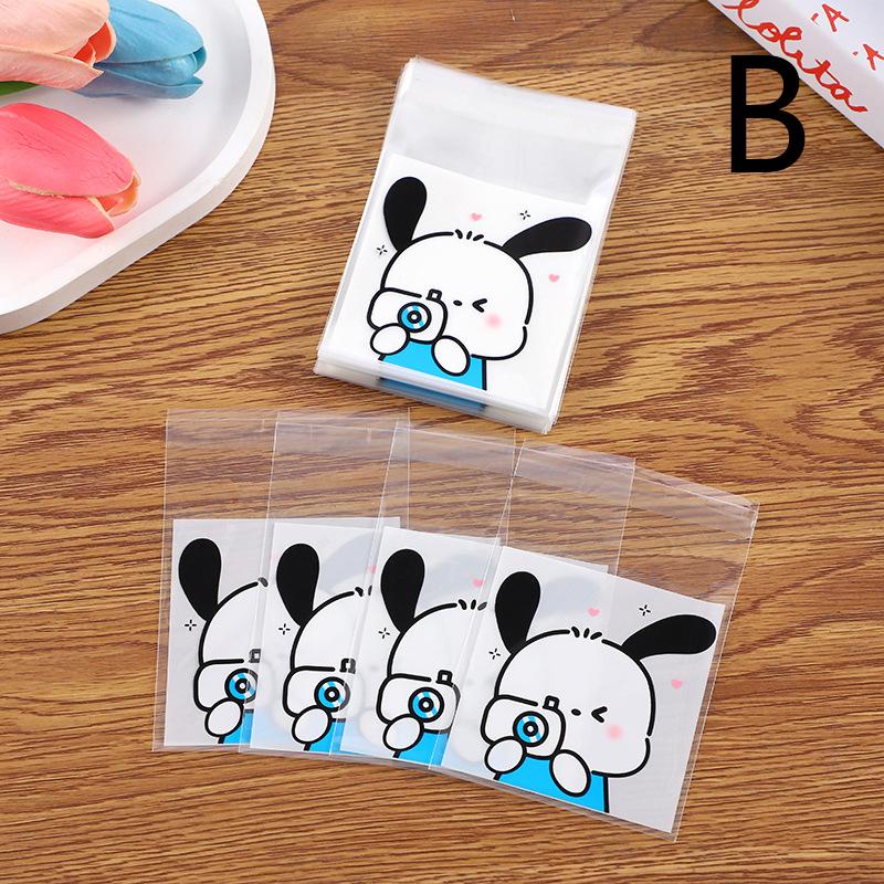 100Pcs Sanrioed Hello Kitty Printed Ziplock Bag Star Card Packing Self-Sealing Storage Bag Cartoon Disposable Candy Sealable Bag