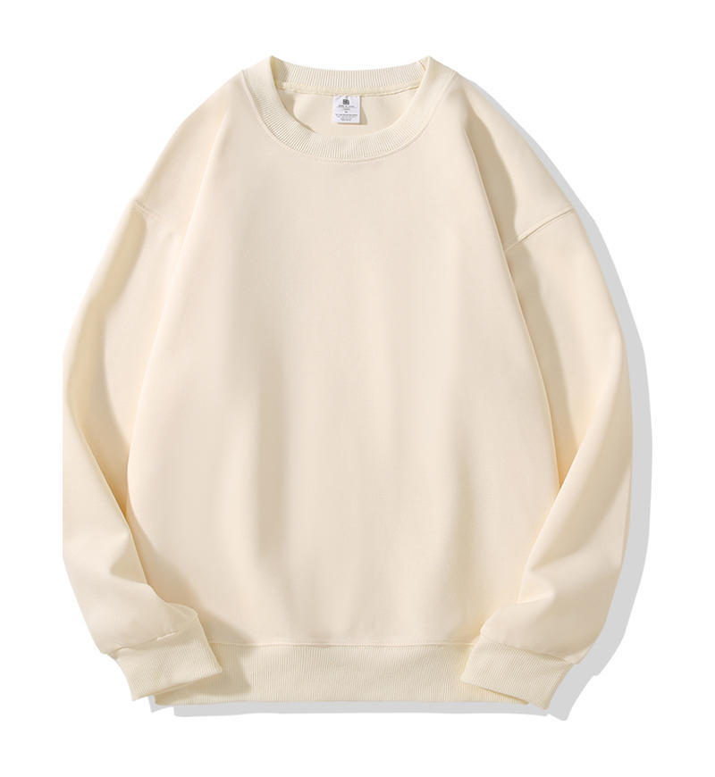 Silver Fox Fleece Sweatshirt Fleece-Lined Thickened Crew Neck Sweatshirt Men's & Women's Fashion Fall Winter Loose-Fit Drop-Shoulder Basic Sweatshirt