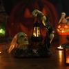 Creative Halloween Skeleton Night Light Funny Garden Statue Lamp Skull Sculptures  Outdoor