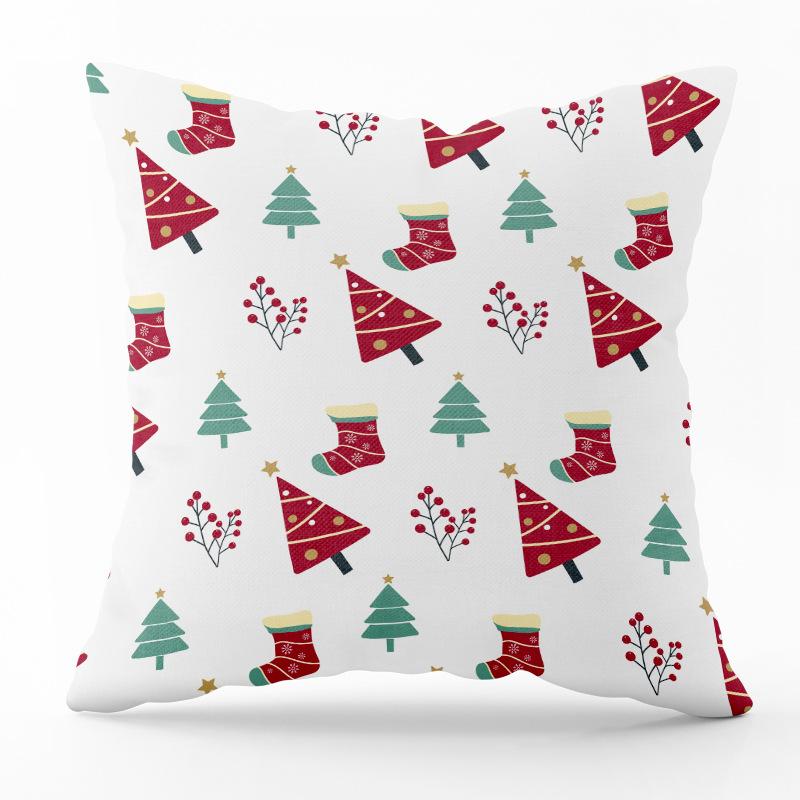 European and American New Year Christmas Printing Pattern Pillowcase Home Living Room Sofa Decoration Throw Pillow Pillowcase
