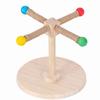 Wood Parrot Stand, Chewable Windmill Perch for Cockatiel Budgie Conure, Rotating Avian Companion