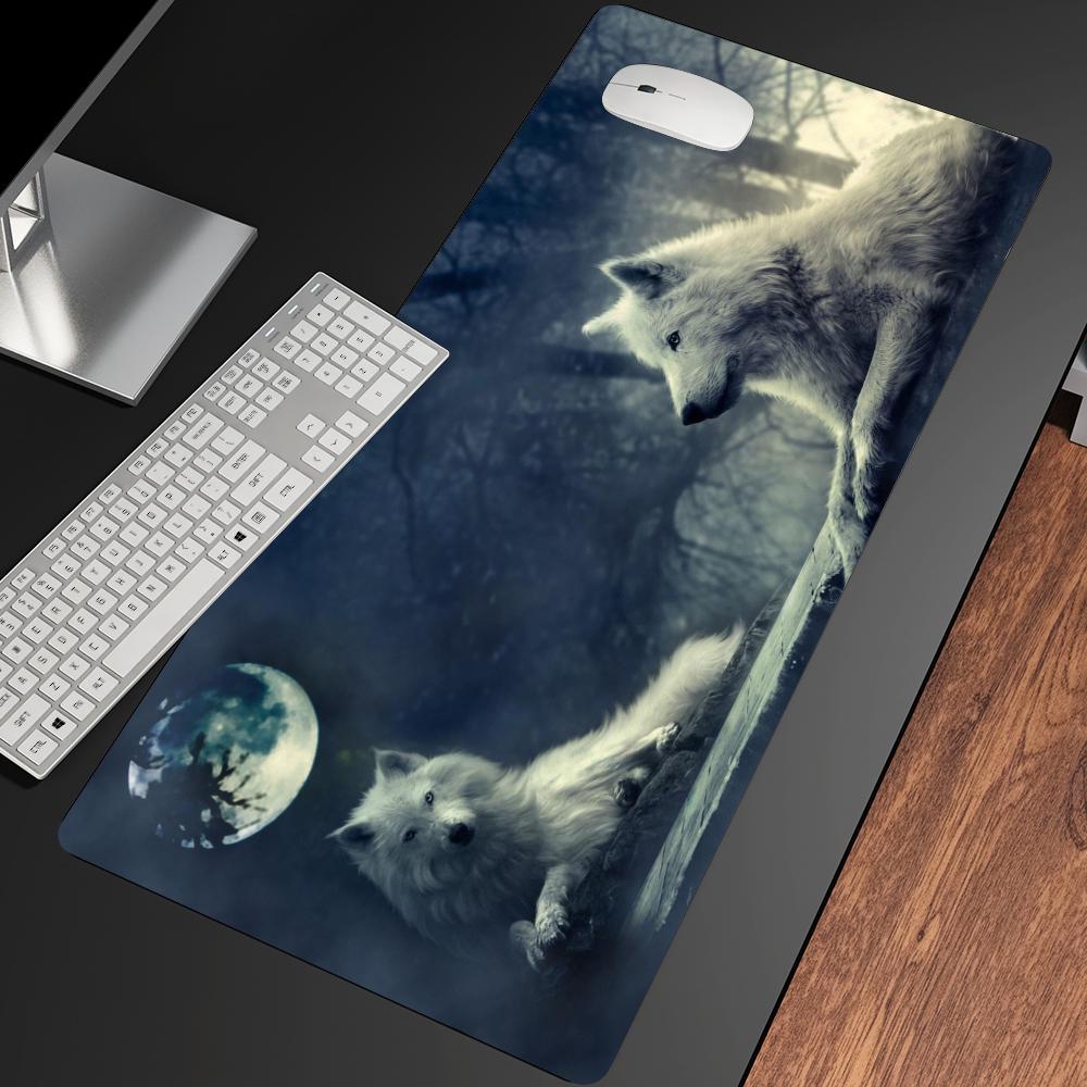 Wolf Mousepad Desk Accessories Desk Mat Gaming Mats Desk Decorating Supplies Mouse Pad Long Pad Office Decor Set Up Carpet