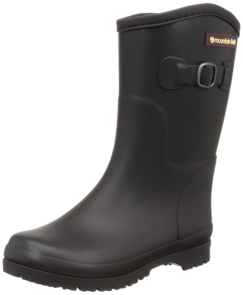 Moonstar MFL64RL Short Rubber Rain Sizes Size 2E Women's Boots, Lightweight, 22.0-25.0cm, Black, 24.0cm,