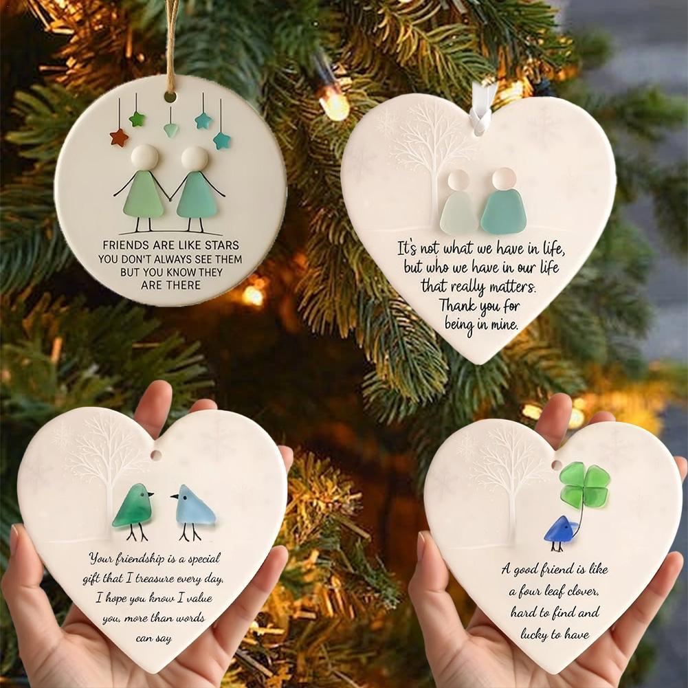 Christmas Heart-Shaped Friendship Ornament 3D Acrylic Handmade Craft Xmas Tree Hanging Ornaments Timeless Keepsake Gift 2026