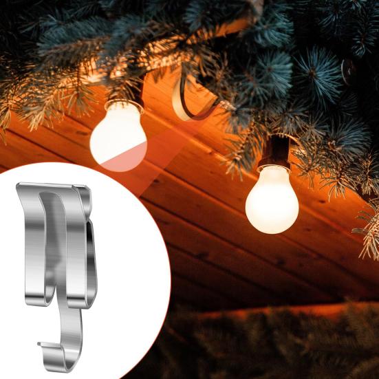 30Pcs Christmas Light Clips Metal Gutter Hooks Strong Load-bearing Weatherproof