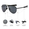 SUNGAIT Polarized Aviator Military UV400 Pilot Bayonet Temples SGT288HH JP Men's Sunglasses, Style, 100% Protection, (Black Frame/Gray Lenses)