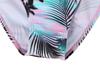 Tropical Plant Print Girls' Long-Sleeved Swimsuit Set with Ruffle Bottoms - Quick-Dry & Sun Protection
