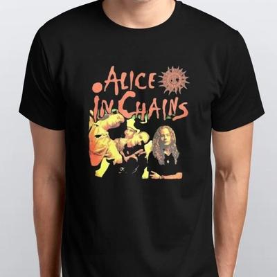 Alice in Chains Band 90er Charcoal 100% Baumwolle T-Shirt Herren T-Shirts Oberteil S M L XL XXL 3 4 XL Farben Schwarz