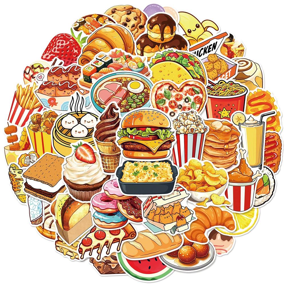 10/30/50 Stück Leckere Lebensmittel & Getränke Aufkleber Burger Pommes Graffiti Decals DIY Gepäck Scrapbook Tagebuch Belohnung Niedlicher Cartoon Aufkleber