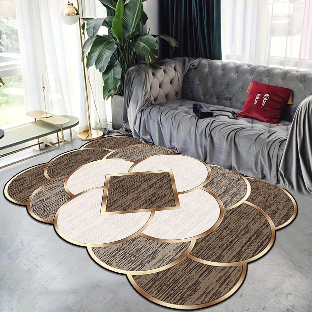 Modern Luxury Decoration Home Irregular Carpet for Living Room Soft Flannel Sofa Floor Mats Large Area Washable Rugs for Bedroom