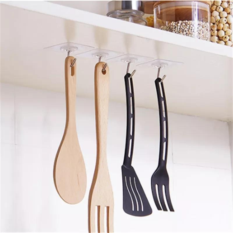 5Pcs Transparent Strong Self Adhesive Door Wall Hangers Hooks Suction Heavy Load Rack Cup Sucker for Kitchen Bathroom