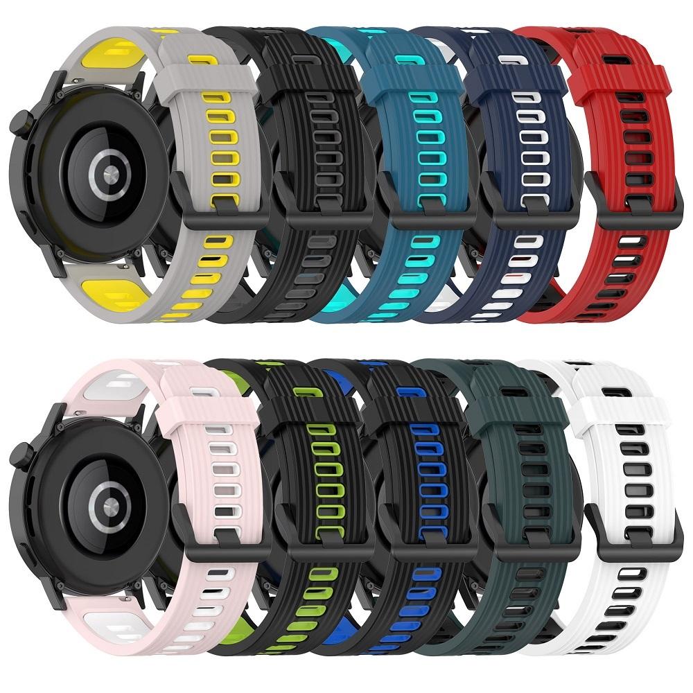 Dual Color Silicone Strap For Huawei GT3 Pro / GT2 / GT3 SE / Replacement Strap for Huami Amazfit GTR 3 4/ GTS 3 Samsung Watch 5 4 3 / Active 2