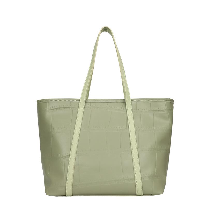 

Сумка большой вместимости текстура женская 2025 новая модная универсальная тисненая на плечо модная женская сумка-тоут для поездок на работу зелёный