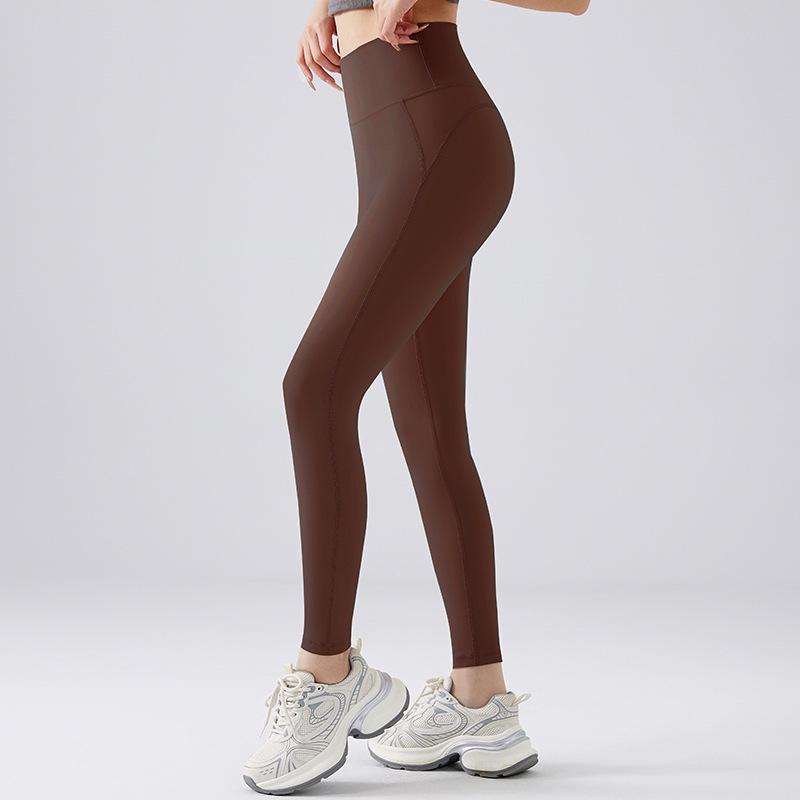 Seamless Peach-Lift Yoga Pants: Bare-Feel, Tight Fit, Zero-Feel Comfort, One-Piece Design with Back Pocket L (57.5-62.5 kg)