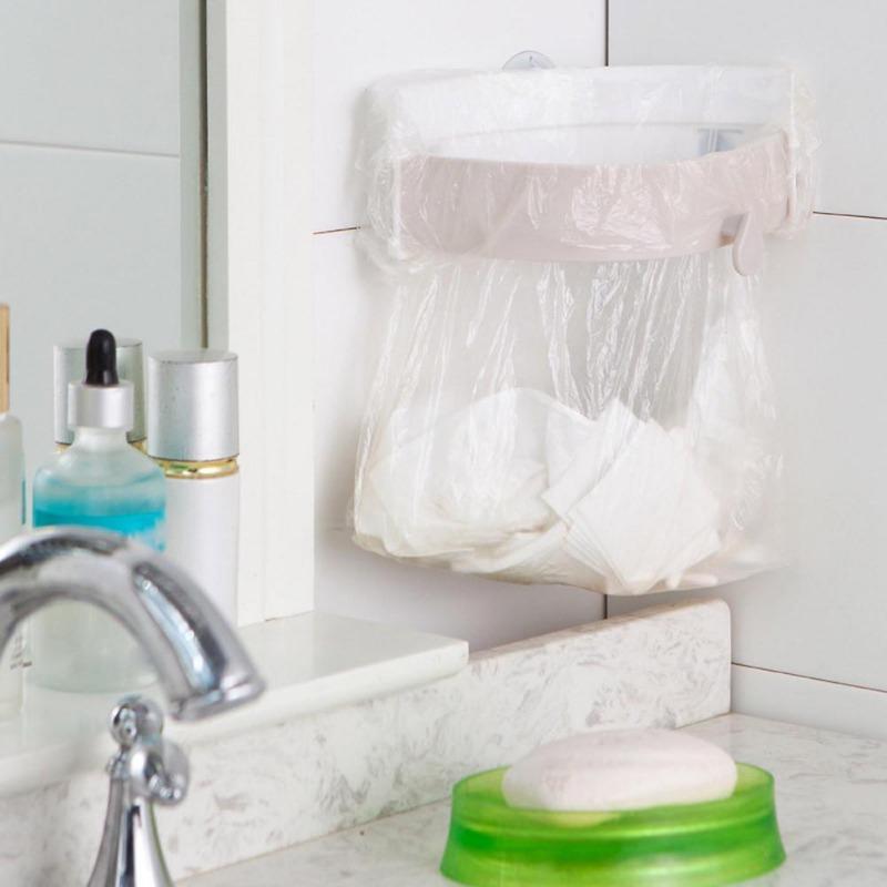 Estante de basura para colgar en la puerta del armario de la cocina, estante de basura para almacenar bolsas de basura