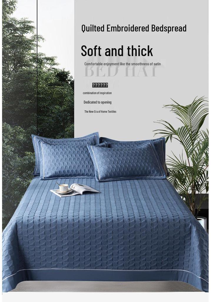 All-Season Solid Color Quilted Bedding Set with Duvet Insert and Cotton Padding